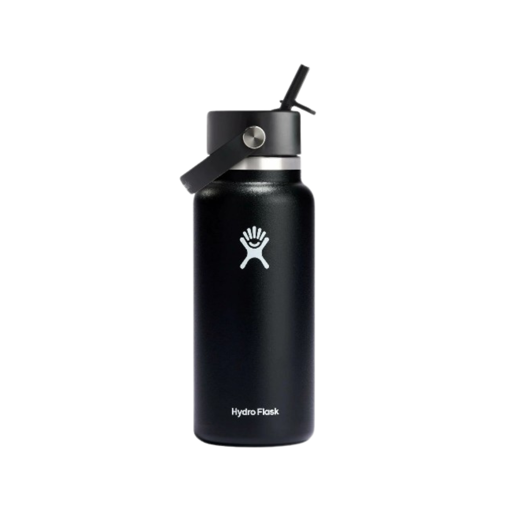Hydro Flask 946ml Wide Mouth Flask With Flex Straw Cap - Black