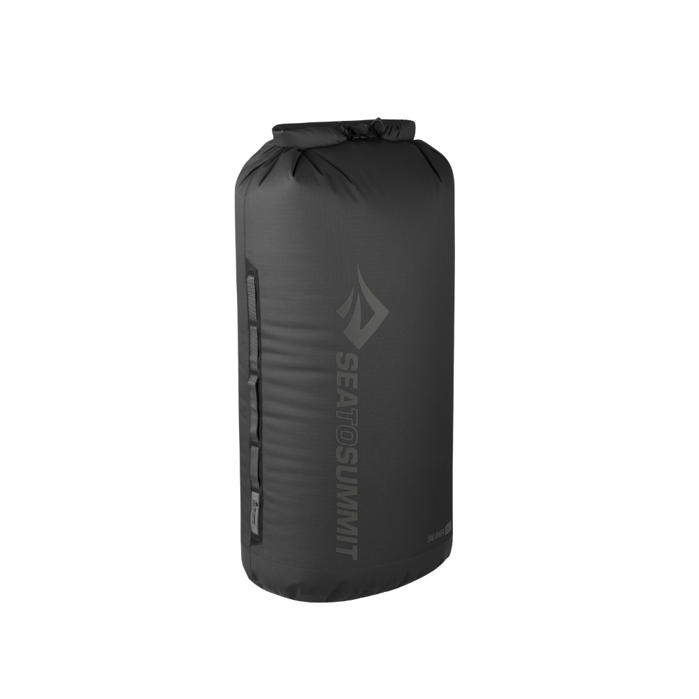 Black dry bag with Sea to Summit logo on a white background