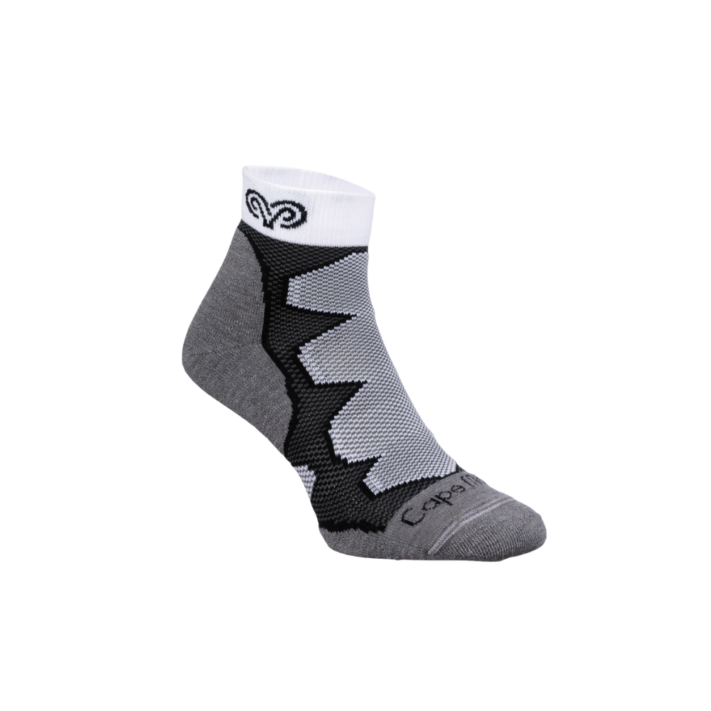 Cape Mohair Blaze Socks - Mid Grey & White