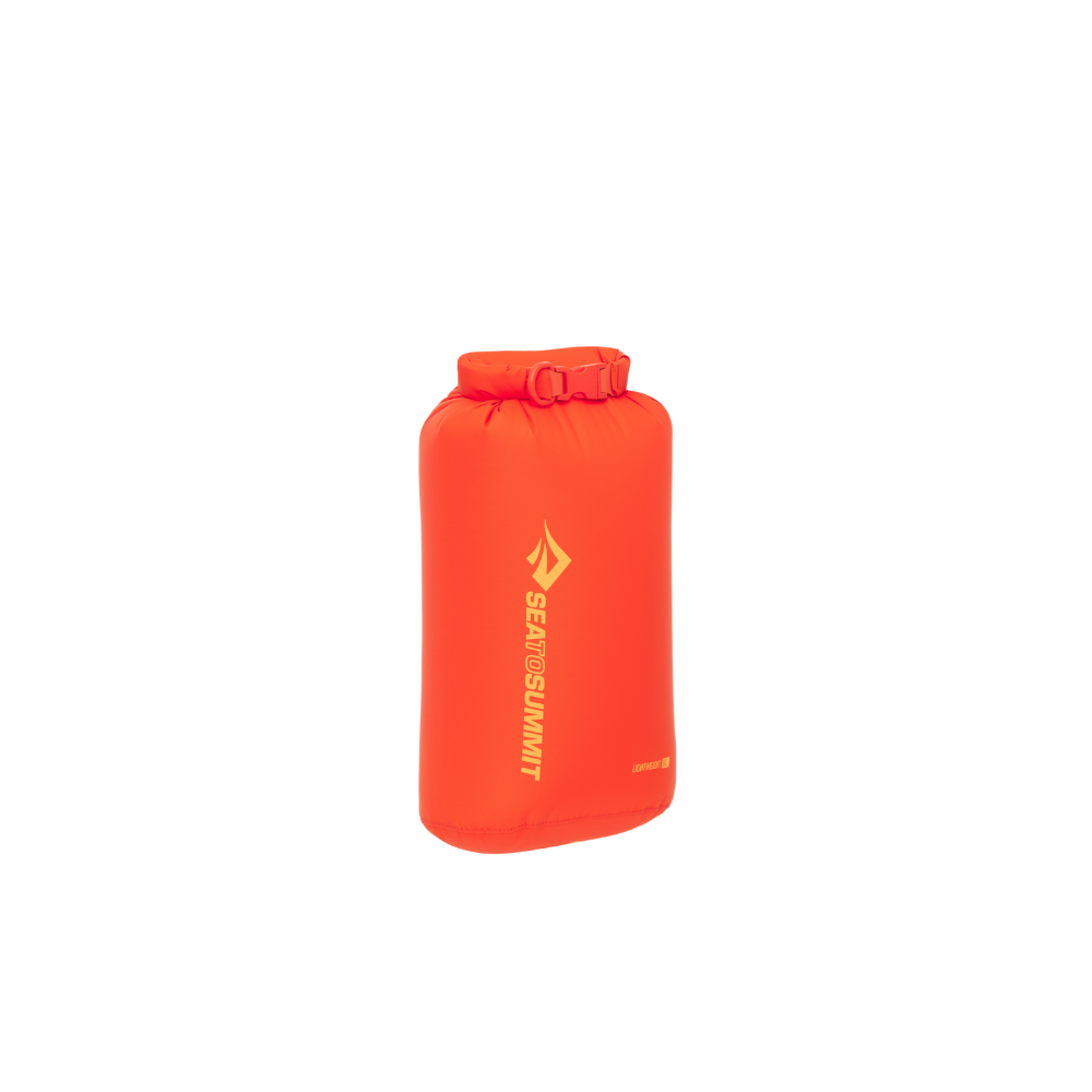 Orange dry bag with Sea to Summit logo on a white background