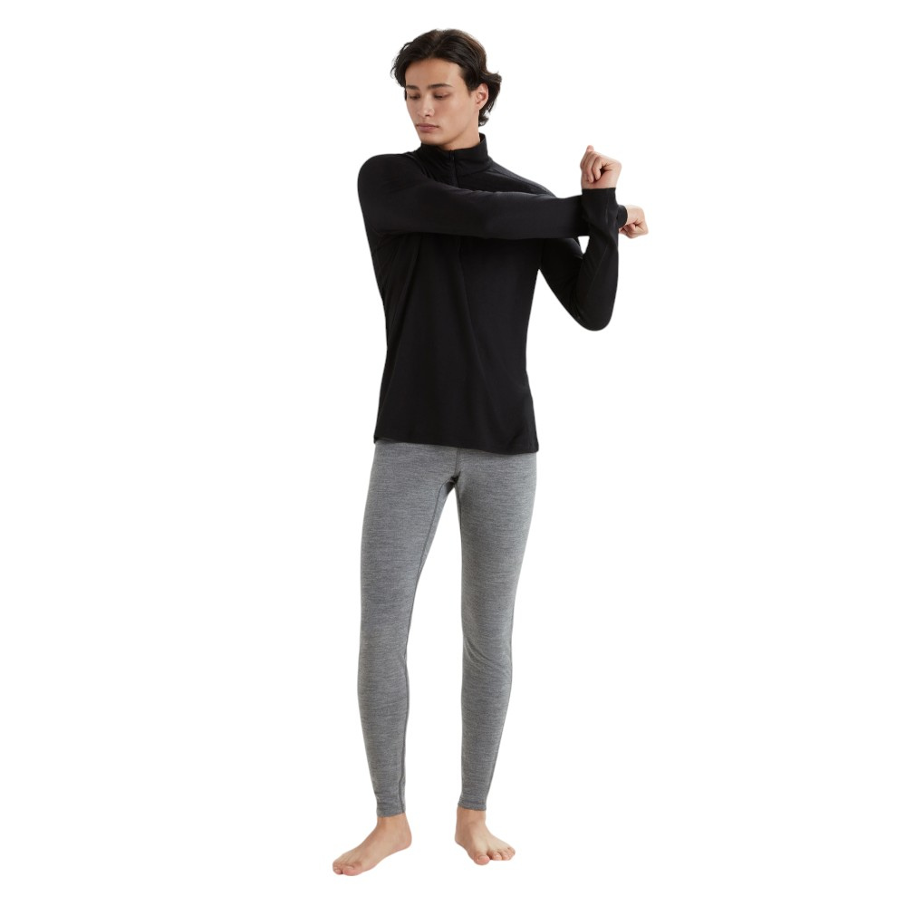 Icebreaker Men's Merino 200 Oasis Long Sleeve Half Zip Thermal Top - Black