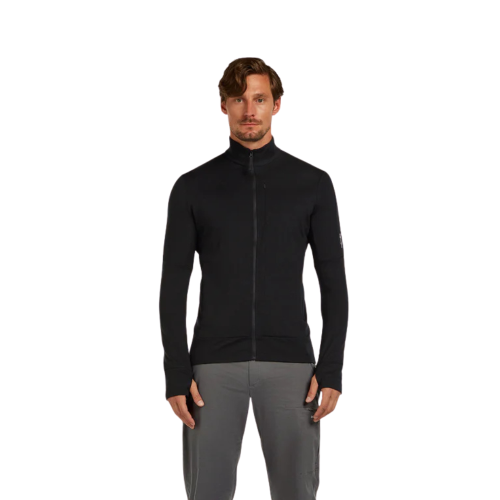 Icebreaker Men's Merino 260 Quantum Long Sleeve Zip Jacket - Black