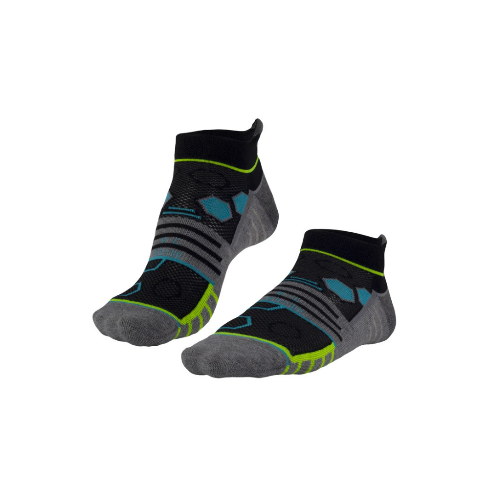 Falke Silver Cushion Runner Socks - Black & Mid Grey