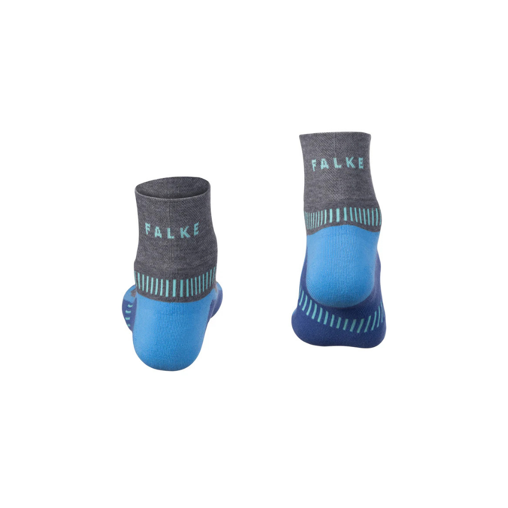 Falke Stride Anklet Socks - Azure Blue & Grey Heather