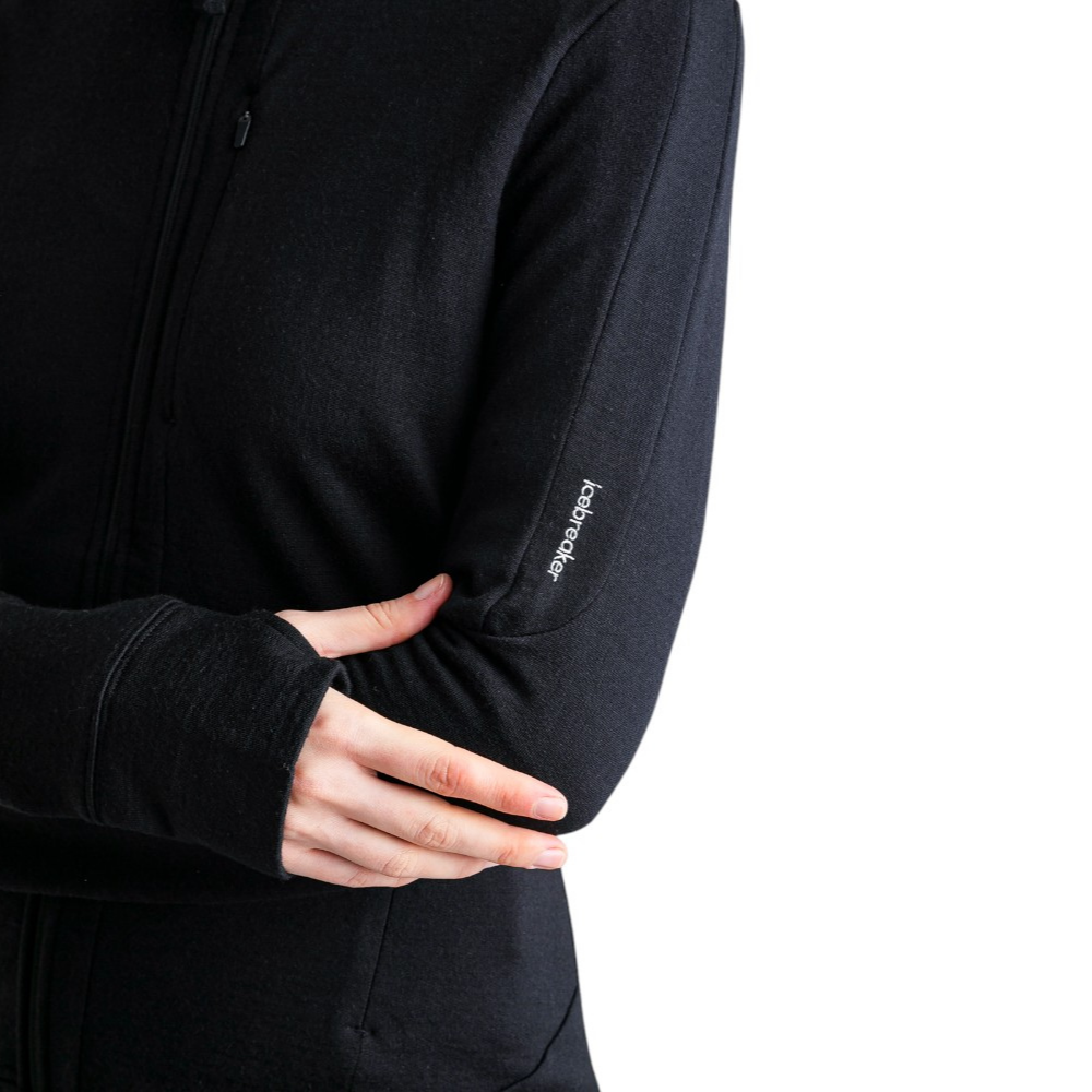 Icebreaker Women's Merino 260 Quantum Long Sleeve Zip Jacket - Black
