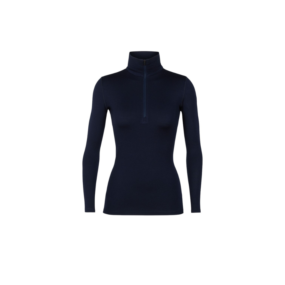 Icebreaker Women's Merino 260 Tech Long Sleeve Half Zip Thermal Top - Navy