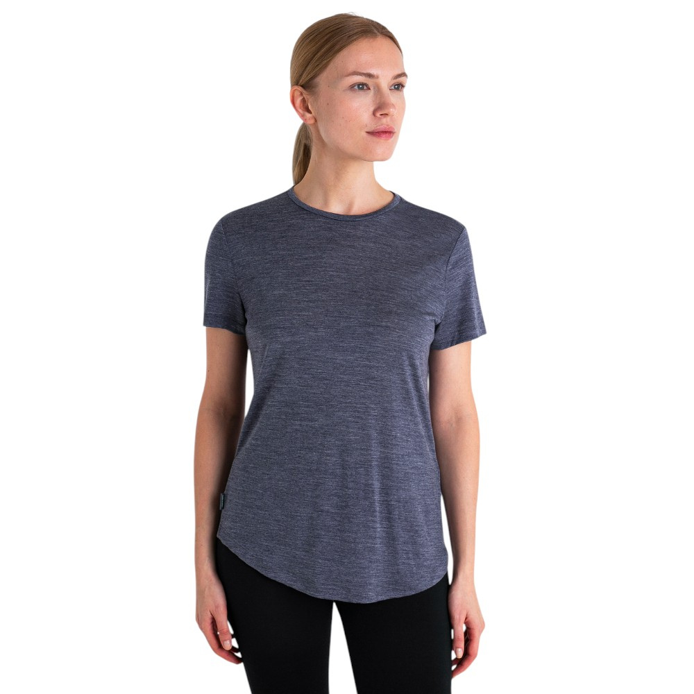 Icebreaker Women's Merino Blend 125 Cool-Lite Sphere Short Sleeve T-Shirt - Navy Heather