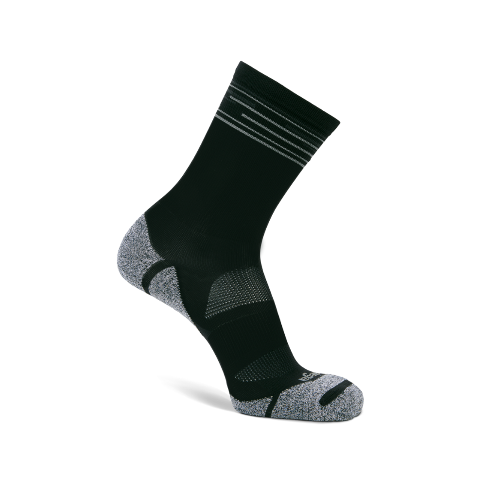 Balega mini crew running socks black side profile