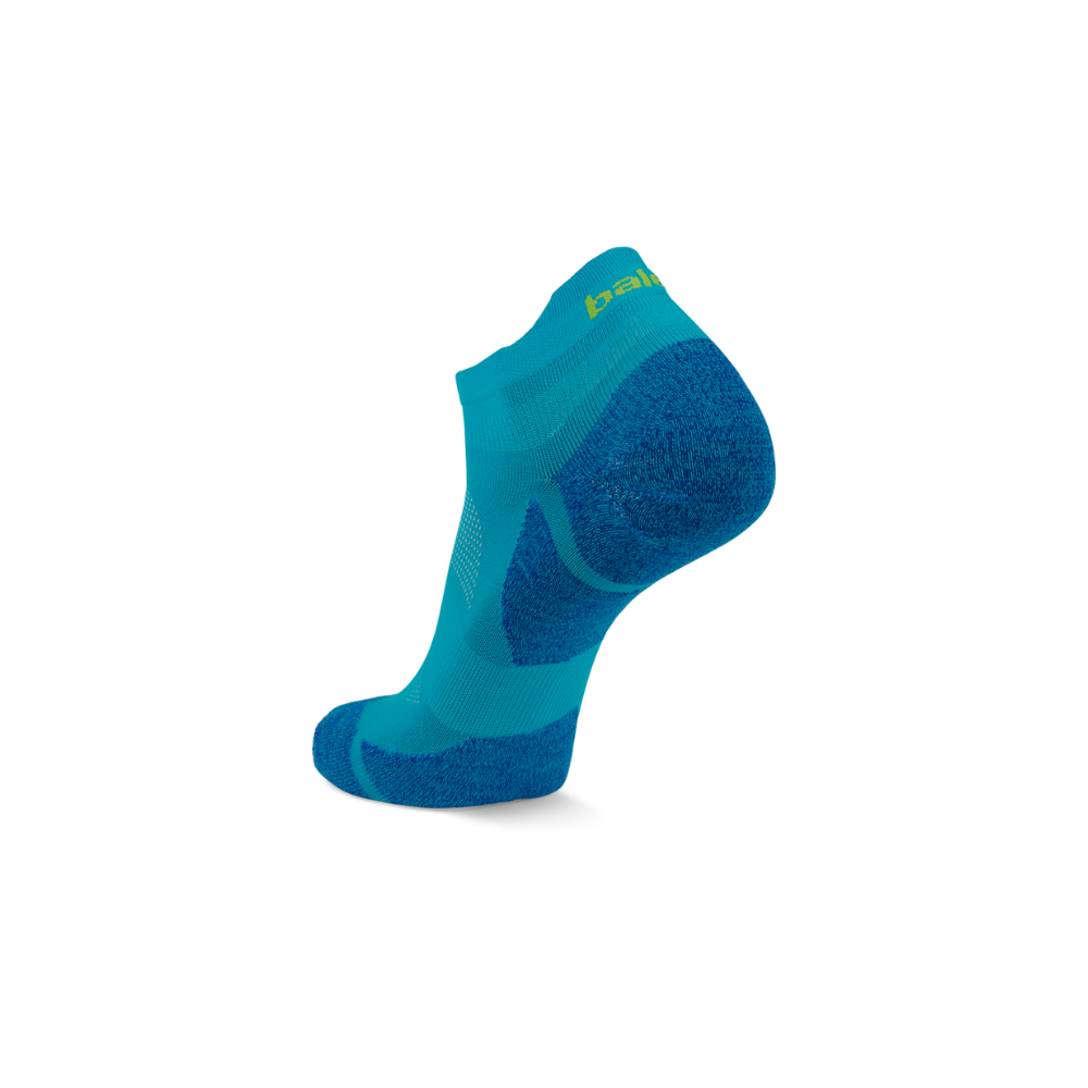 Balega light no show socks lake blue lime heel grip technology