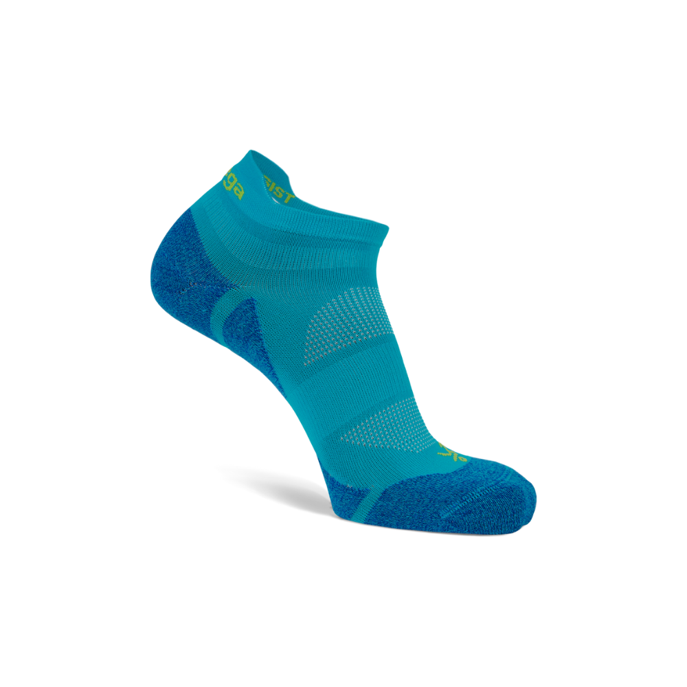 Balega light no show running socks lake blue lime side profile