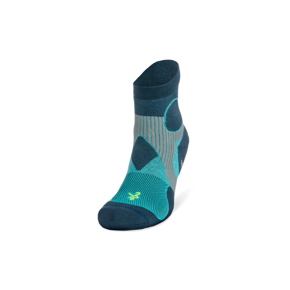 Balega Support running socks in blue and legion blue with silicone grip pads and Drynamix moisture-wicking technology