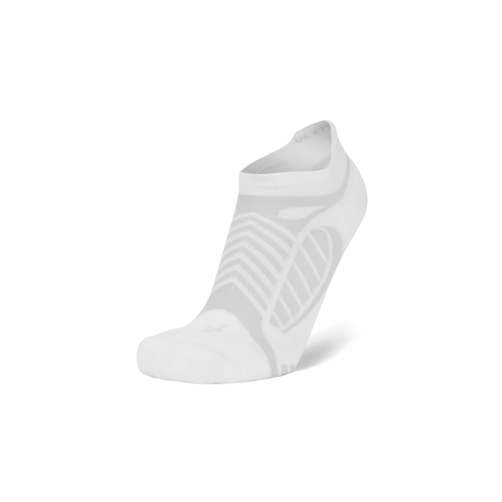 Balega Ultralight running socks in white with Drynamix moisture-wicking technology and ultralight hi-tech yarns
