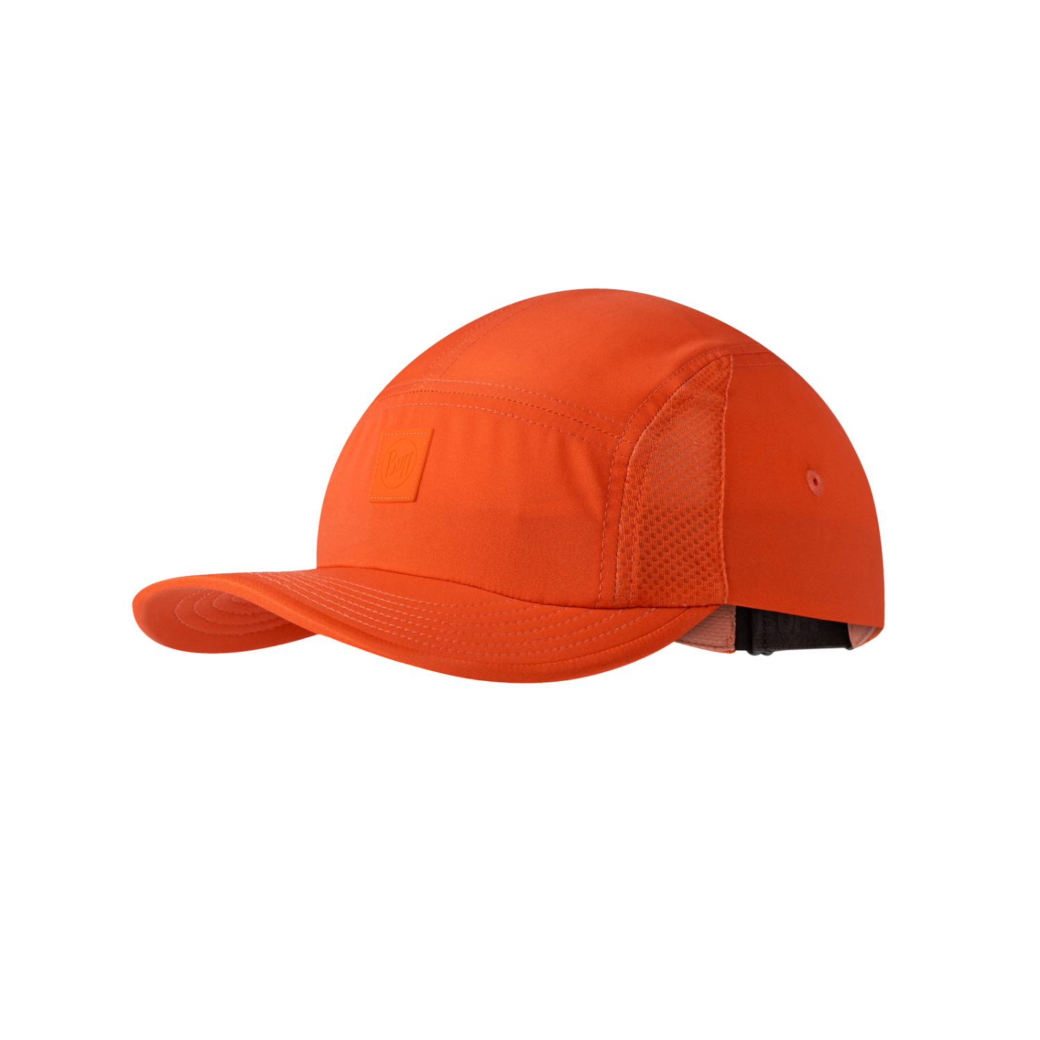 BUFF 5 Panel Go Cap in solid poppy red with UPF 50 protection and mesh panels for running hats and outdoor activities