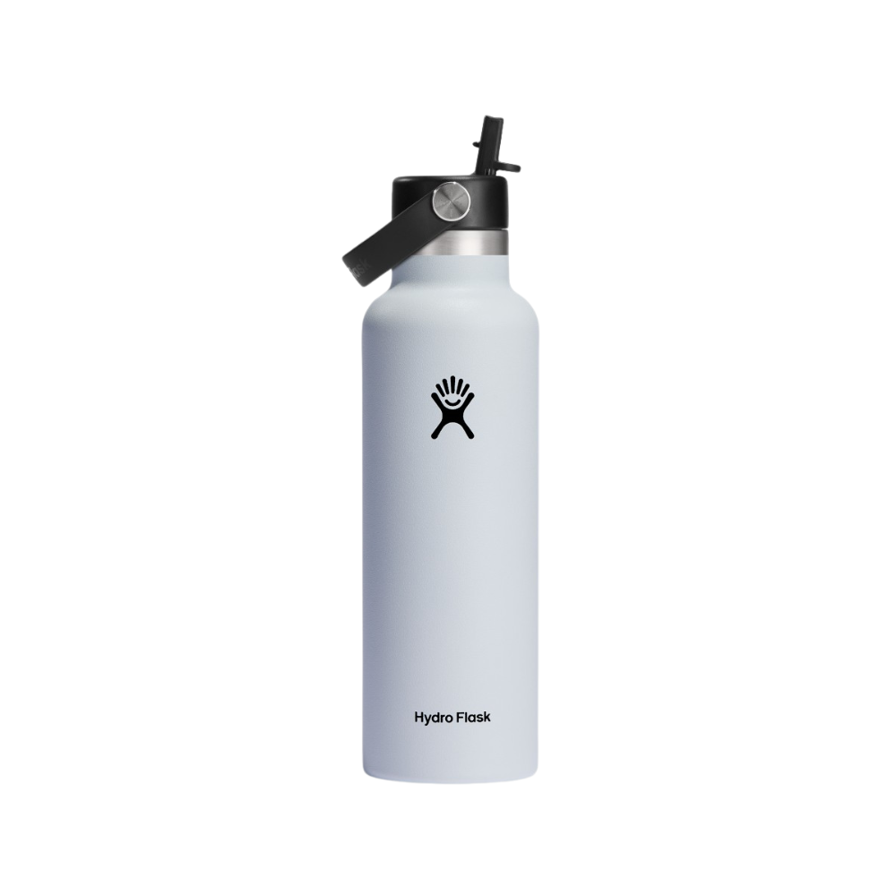 Hydro Flask 621ml Standard Mouth Flask With Flex Straw Cap - White