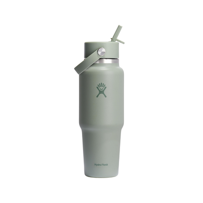 Hydro Flask 946ml Wide Mouth Travel Bottle With Flex Straw Cap - Agave