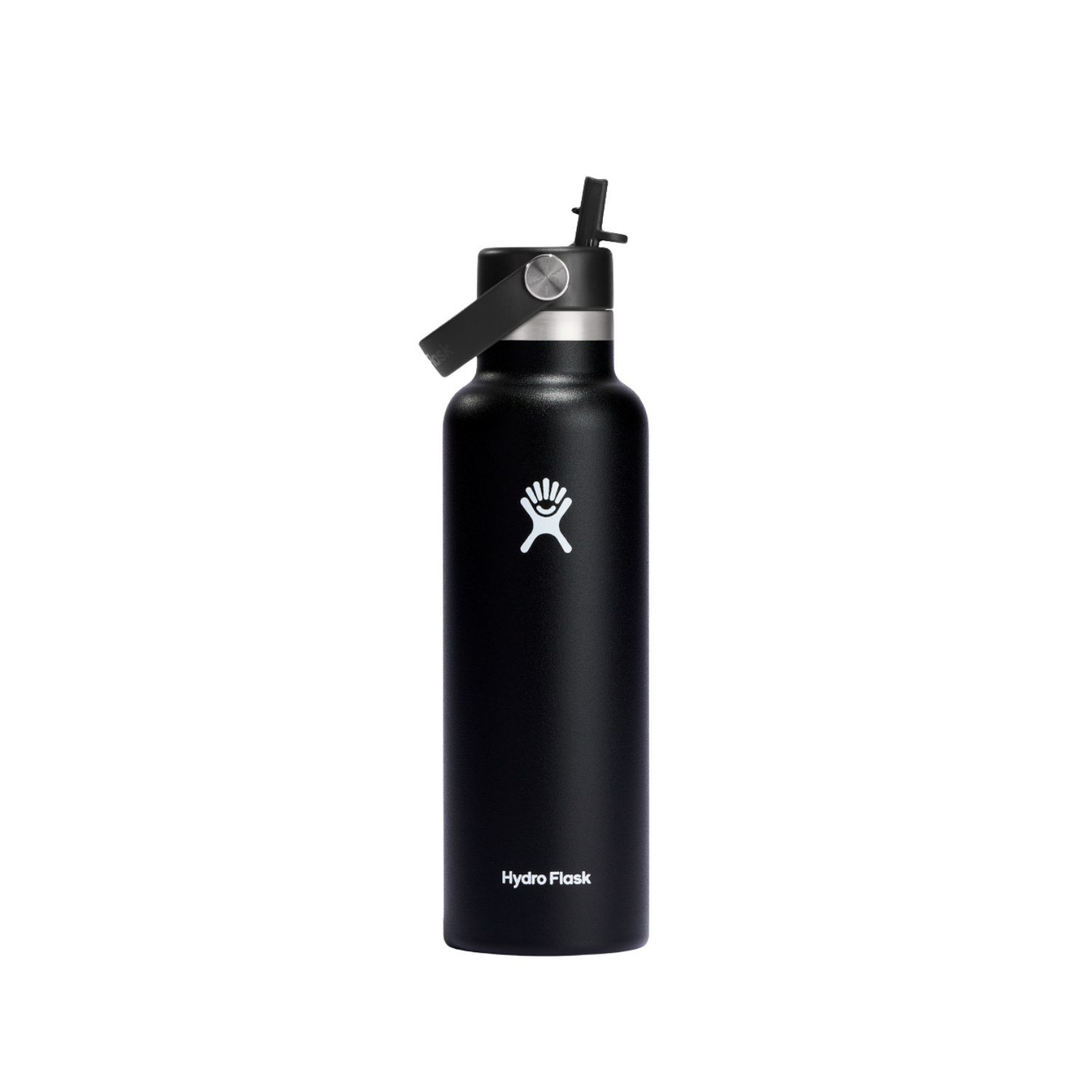 Hydro Flask 621ml Standard Mouth Flask With Flex Straw Cap - Black