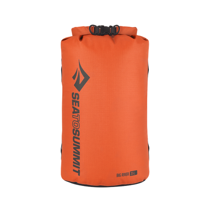 Orange dry bag with Sea to Summit logo on a white background