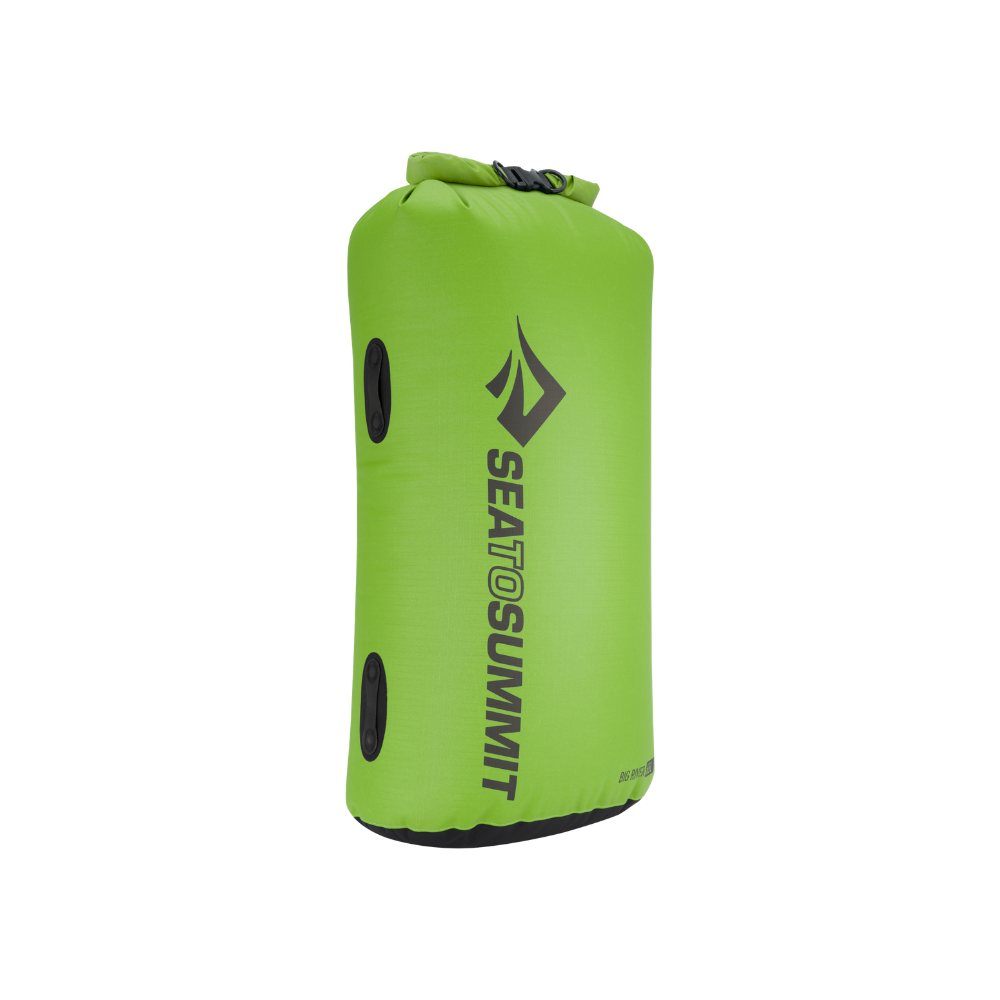 Green dry bag with Sea to Summit logo on a white background
