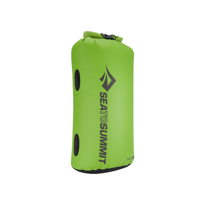 Green dry bag with Sea to Summit logo on a white background