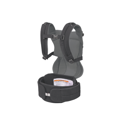 Back view of Osprey Poco Soft Child Carrier LT Black featuring ventilated foam shoulder harness with breathable comfort