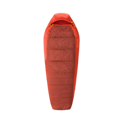 Orange sleeping bag on a white background