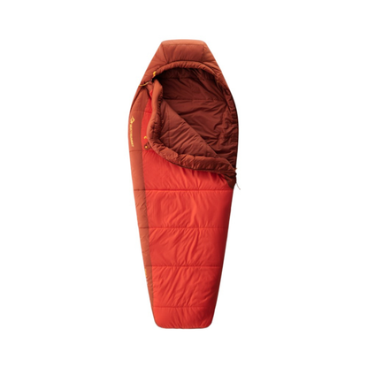 Red sleeping bag on a white background