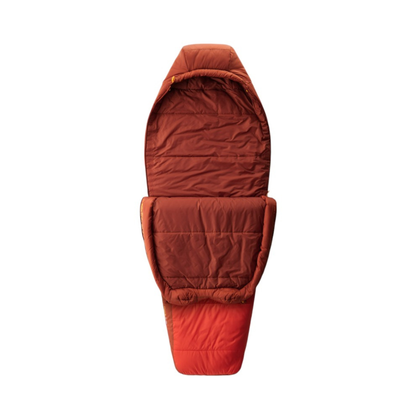 Red sleeping bag on a white background