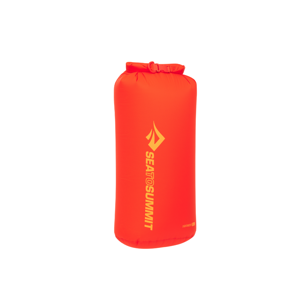 Orange dry bag with Sea to Summit logo on a white background