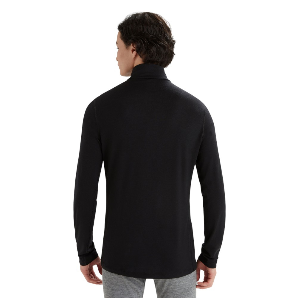 Icebreaker Men's Merino 200 Oasis Long Sleeve Half Zip Thermal Top - Black