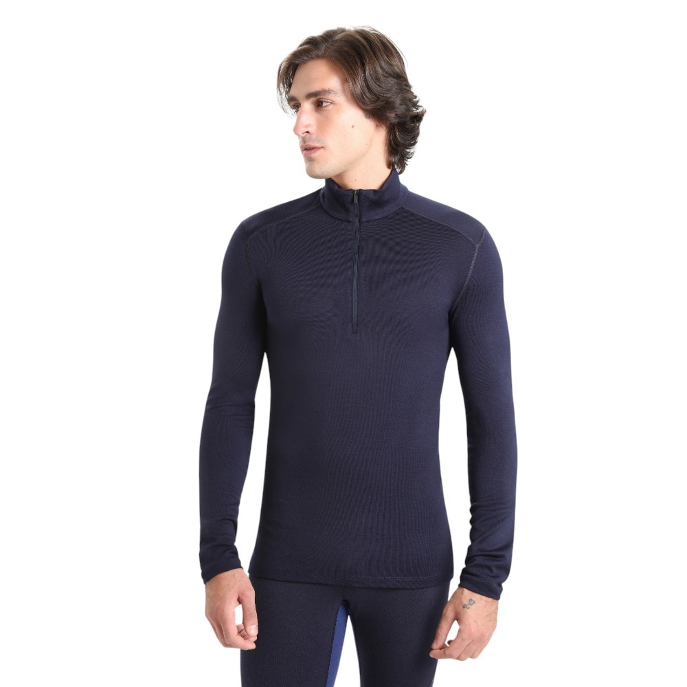 Icebreaker Men's Merino 260 Tech Long Sleeve Half Zip Thermal Top - Navy