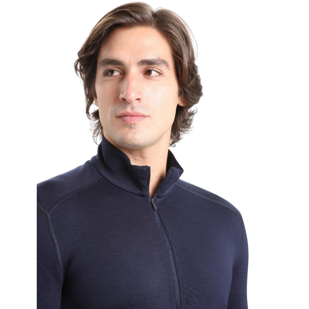 Icebreaker Men's Merino 260 Tech Long Sleeve Half Zip Thermal Top - Navy