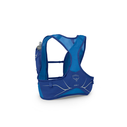 Male runner wearing Osprey Duro LT minimalist hydration pack on mountain trail