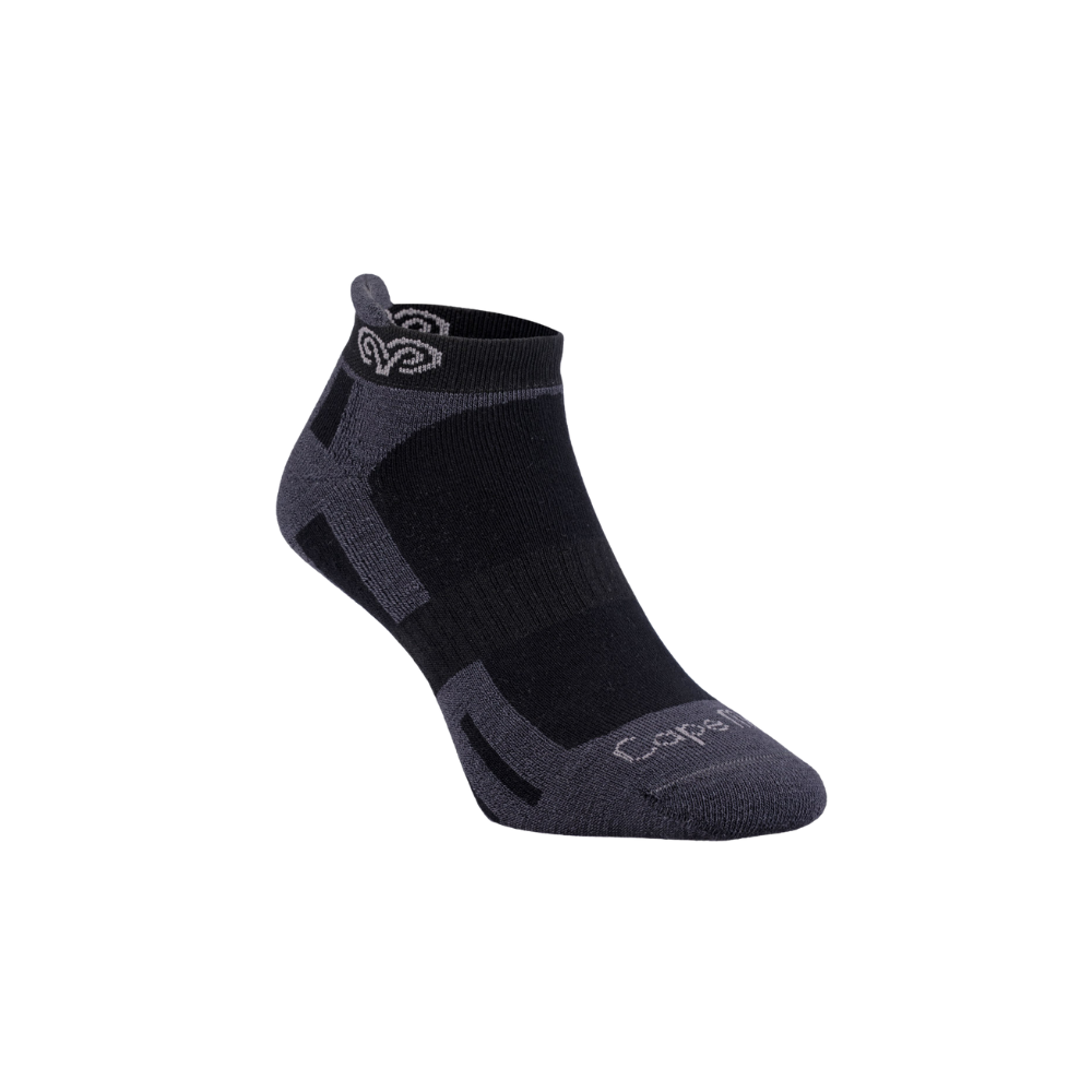 Cape Mohair Multi-Sport (Lip) Socks - Charcoal & Black