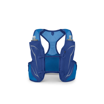 Osprey Duro LT hydration vest in Blue Sky color with soft flasks for trail running