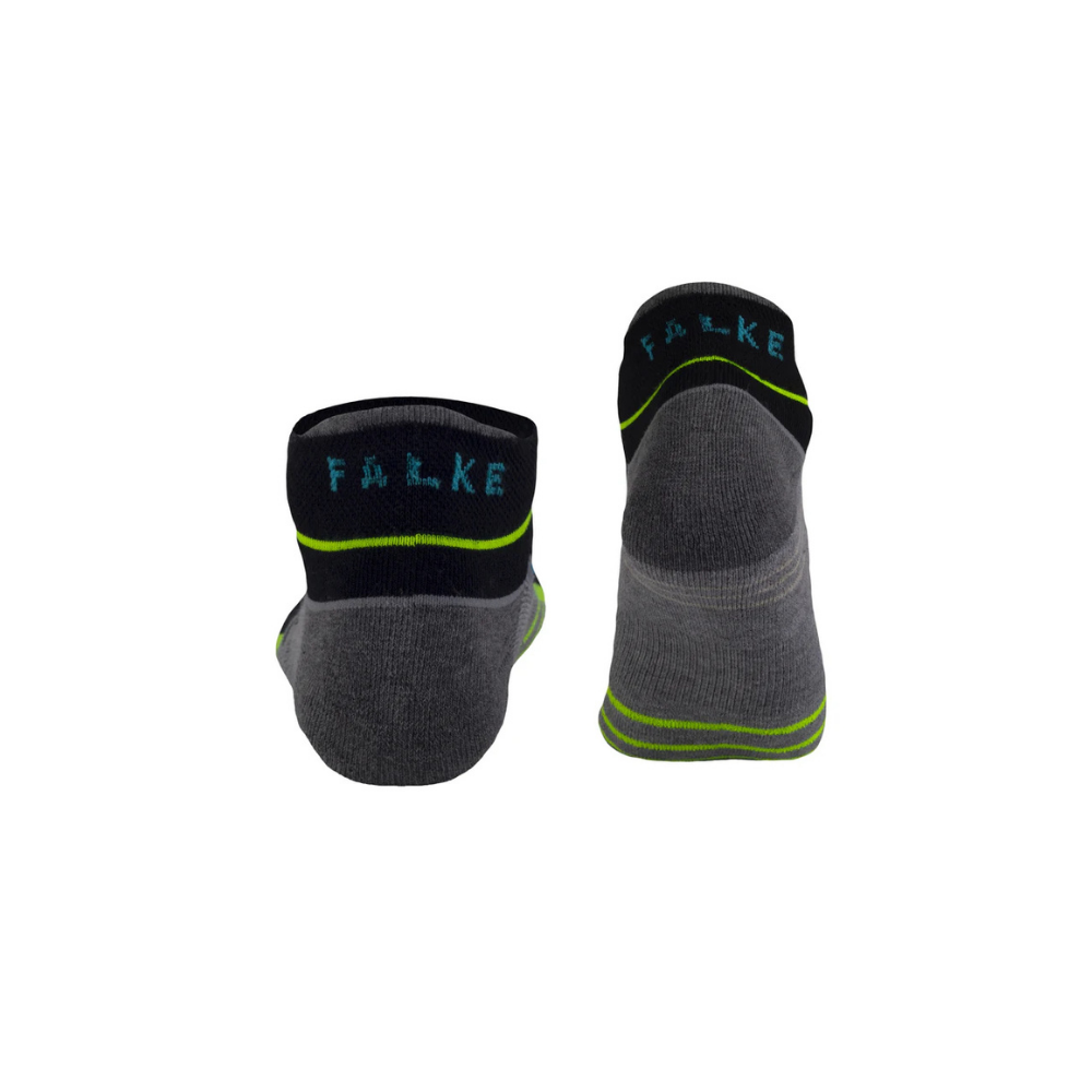 Falke Silver Cushion Runner Socks - Black & Mid Grey