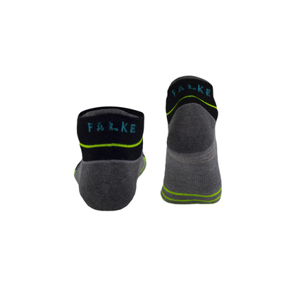 Falke Silver Cushion Runner Socks - Black & Mid Grey