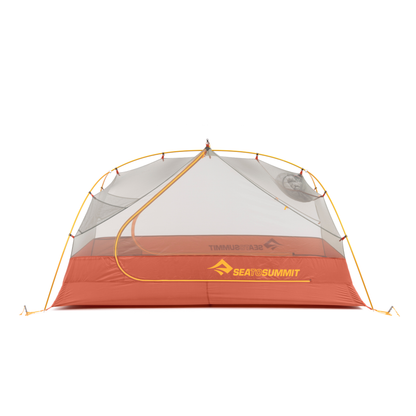 Sea to Summit Ikos TR2 Laurel Wreath tent interior showing rectangular tub floor, four pockets and gear loft storage