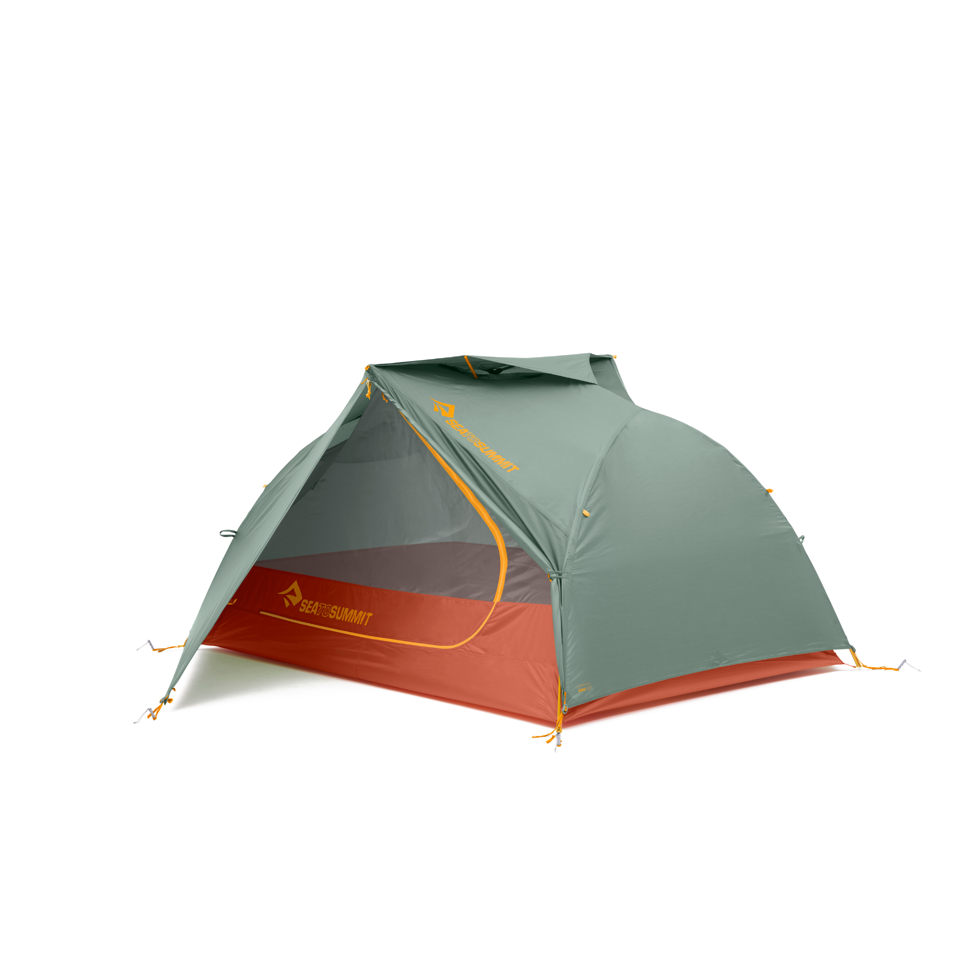 Sea to Summit Ikos TR2 Lightweight Tent in Laurel Wreath showing Tension Ridge architecture and spacious two-person interior