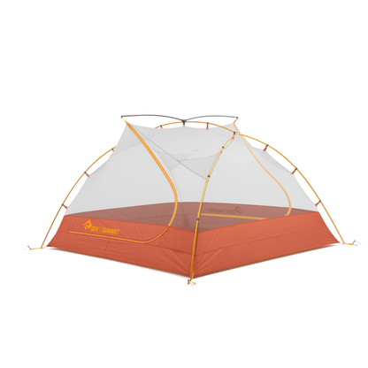 Sea to Summit Ikos TR2 tent Laurel Wreath with DAC MX aluminium poles and rainfly setup in outdoor camping environment