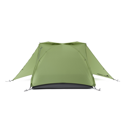 Green tent on a white background