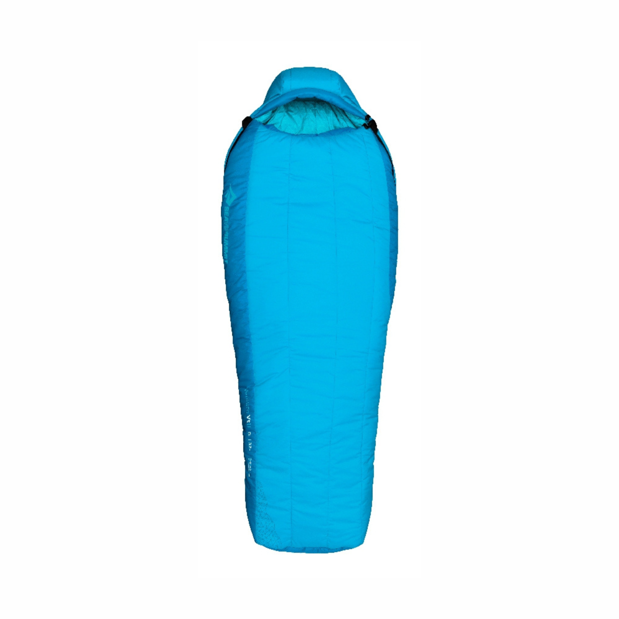 Blue sleeping bag on a white background