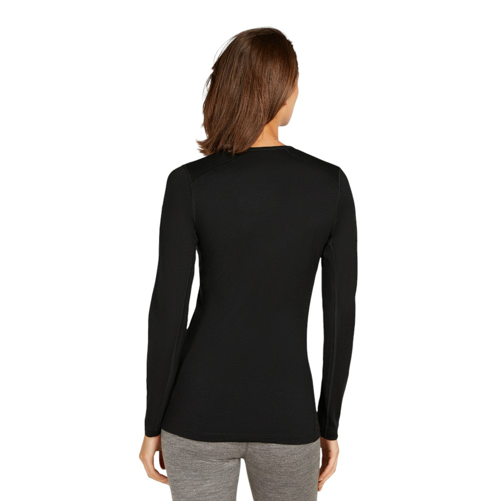 Icebreaker Women's 200 Oasis Long Sleeve Crewe Thermal Top - Black
