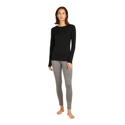 Icebreaker Women's 200 Oasis Long Sleeve Crewe Thermal Top - Black