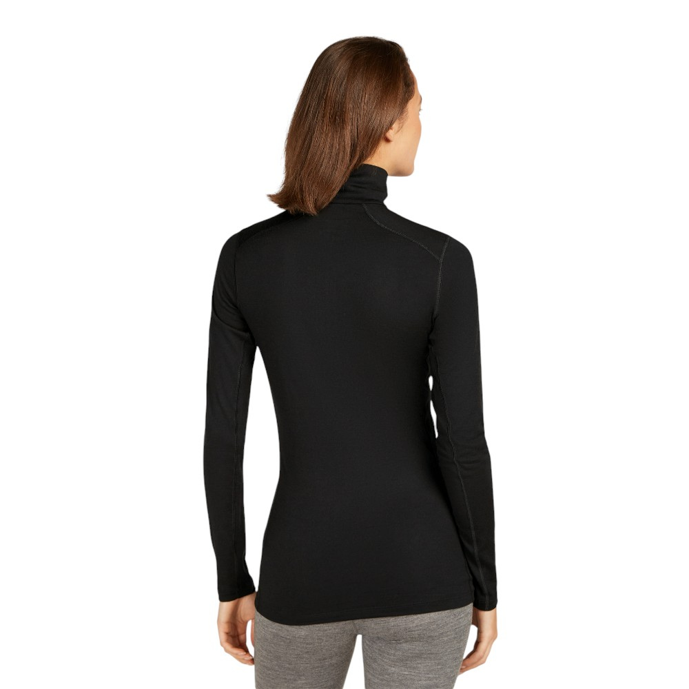 Icebreaker Women's Merino 200 Oasis Long Sleeve Half Zip Thermal Top - Black