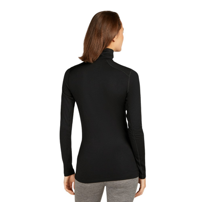 Icebreaker Women's Merino 200 Oasis Long Sleeve Half Zip Thermal Top - Black