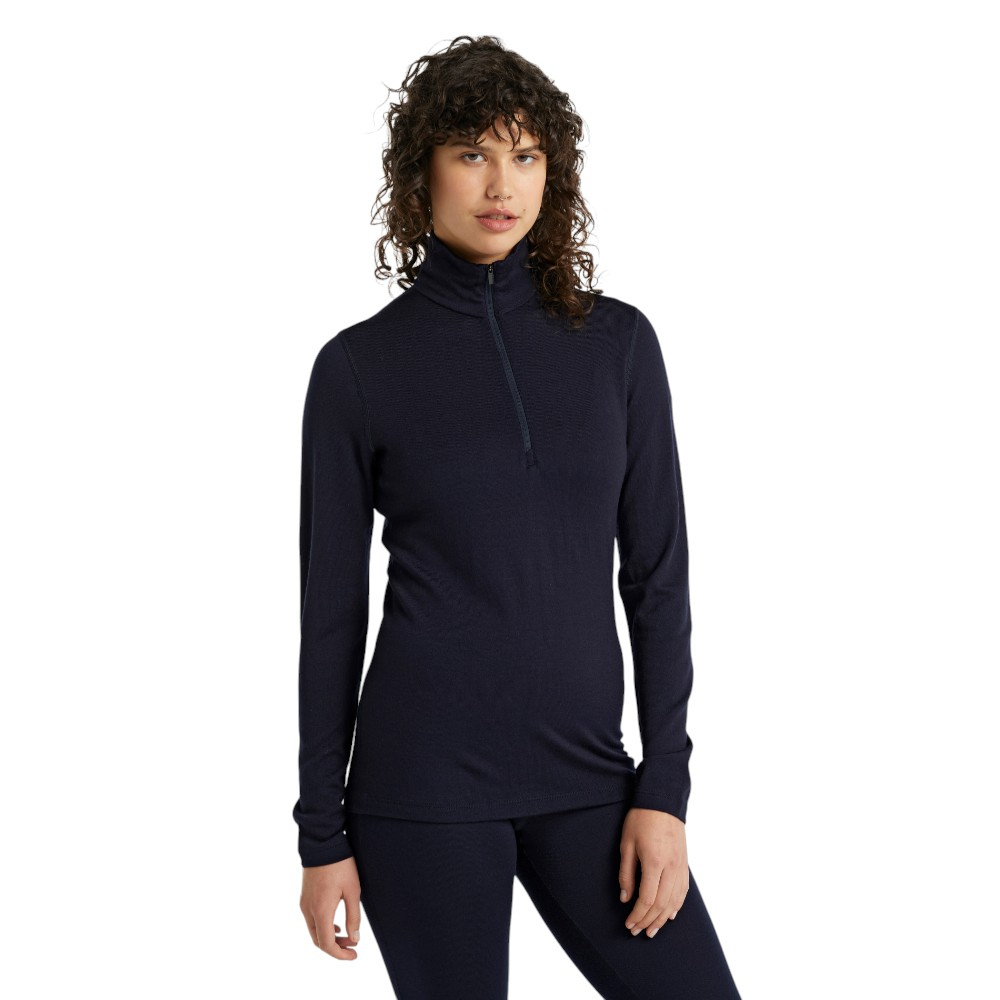 Icebreaker Women's Merino 260 Tech Long Sleeve Half Zip Thermal Top - Navy