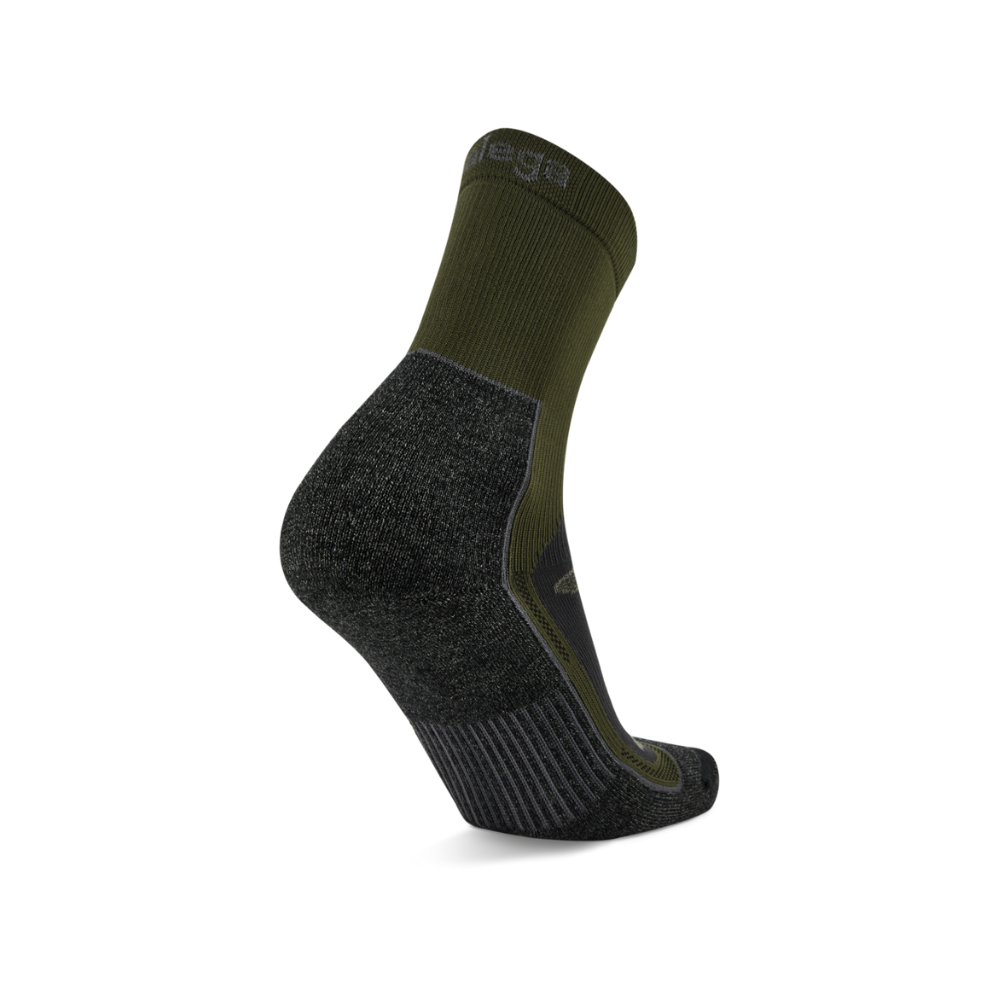 Balega crew socks green pepper - side profile showing cushioning
