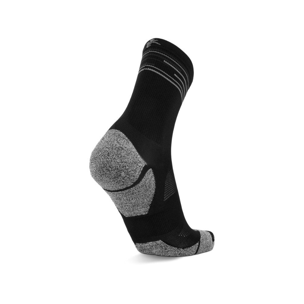 Balega mini crew socks black heel construction detail