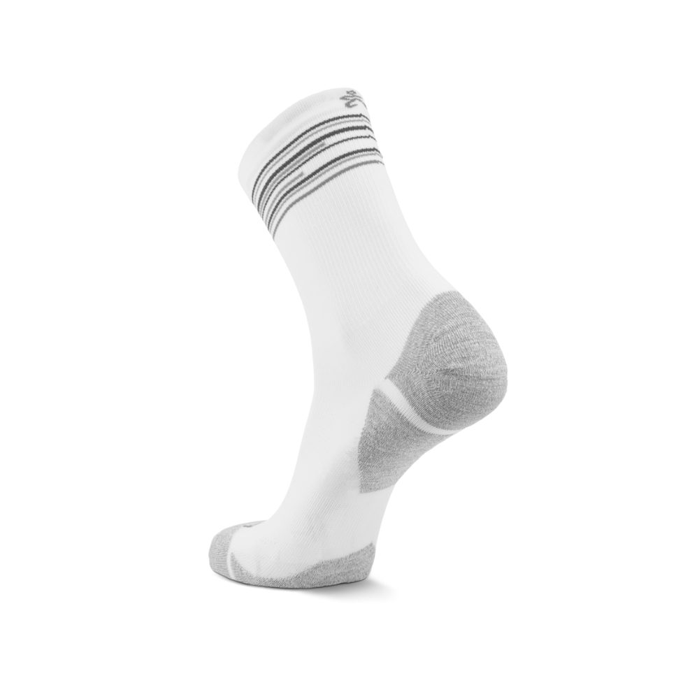 Balega mini crew socks white heel construction detail