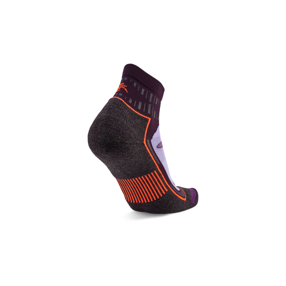 Balega quarter socks midnight plum heel cushioning construction